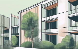 A residential building close to a border with various protective measures such as fences