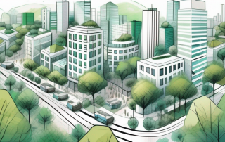 A thriving cityscape with diverse architectural designs