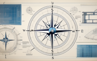 A detailed and complex blueprint of a building plan