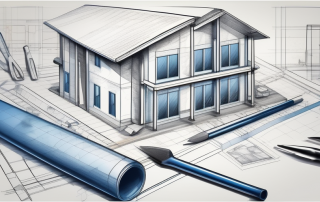 A blueprint of a building project