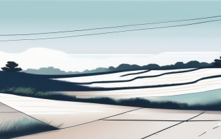 Unbebautes Grundstueck mit Grenzmarkierungen und malerischem Hintergrund unter klarem blauen Himmel, perfekt fuer Artikel ueber Kaufkriterien von Bauland.