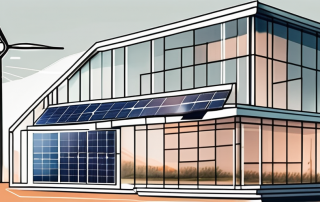 A modern building on the border of a plot