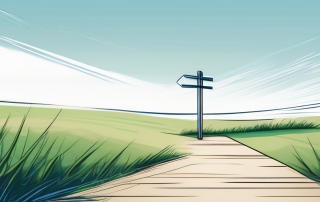 Grundstueck mit gruenem Gras und blauem Himmel, leer und preiswert, mit Schild zur Verfuegbarkeit als Bauland.