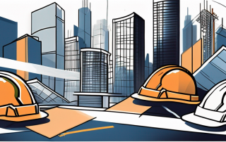 A cityscape with various stages of construction