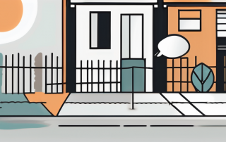 Two neighboring houses close to the boundary with a fence in between