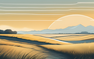 Ruhige Landschaft im goldenen Licht, symbolisiert Potential und Moeglichkeiten fuer zukuenftige Entwicklungen und Investitionen