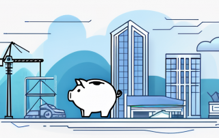 Grafik der Phasen eines Grundstueckskaufs mit Handschlag, Sparschwein und Bauplaenen als Symbol fuer kosteneffektive Strategien.