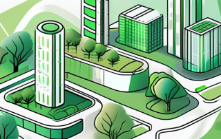 A vibrant cityscape with diverse green spaces