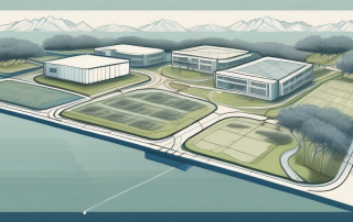 A detailed and organized blueprint of a land area with various zones marked for different uses