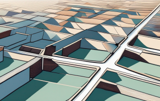 Luftaufnahme leerer Grundstuecke verschiedener Groessen, zeigt Potenzial fuer zukuenftige Bebauung und Entwicklungsmoeglichkeiten.