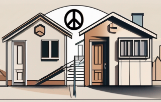 Two neighboring houses close to a boundary line