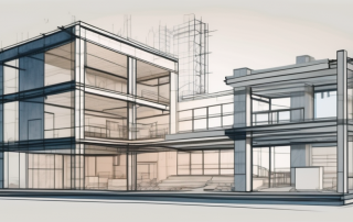 Various stages of a construction project