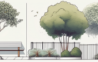 Three different landscape designs showcasing various strategies of border development