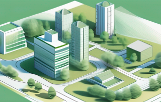 A variety of architectural blueprints and 3d models of buildings