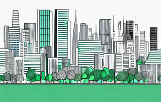 Moderne Stadtansicht mit gut geplanter Infrastruktur und Gruenflaechen, effiziente Stadtplanung.