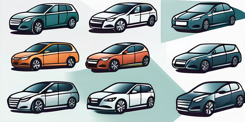 Autovermietung mit verschiedenen Fahrzeugmodellen in aufgeraeumter Flotte zur Auswahl, ideal zur Mietwagenvergleich.