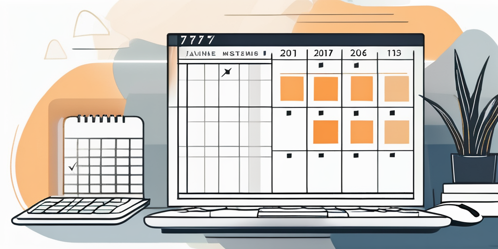 Kalender mit markierten Daten und Computermaus, Hintergrund deutet auf Reiseplanung und Budgetierung hin.