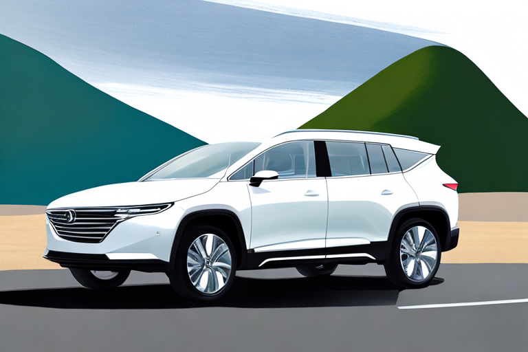 Sleek 7-seater SUV driving on scenic coastal road, spacious interiors, ideal for family trips or group travels.