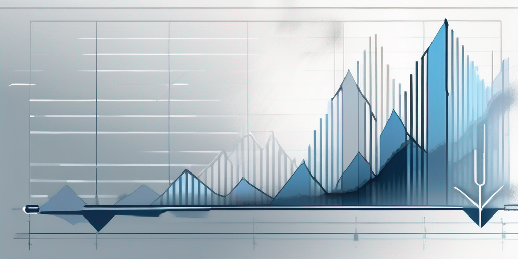 Aufwaerts- und Abwaertspfeile in Blau- und Grautoenen, die schwankende Gaspreise ueber Jahrzehnte auf einem zeitlichen Hintergrund darstellen.
