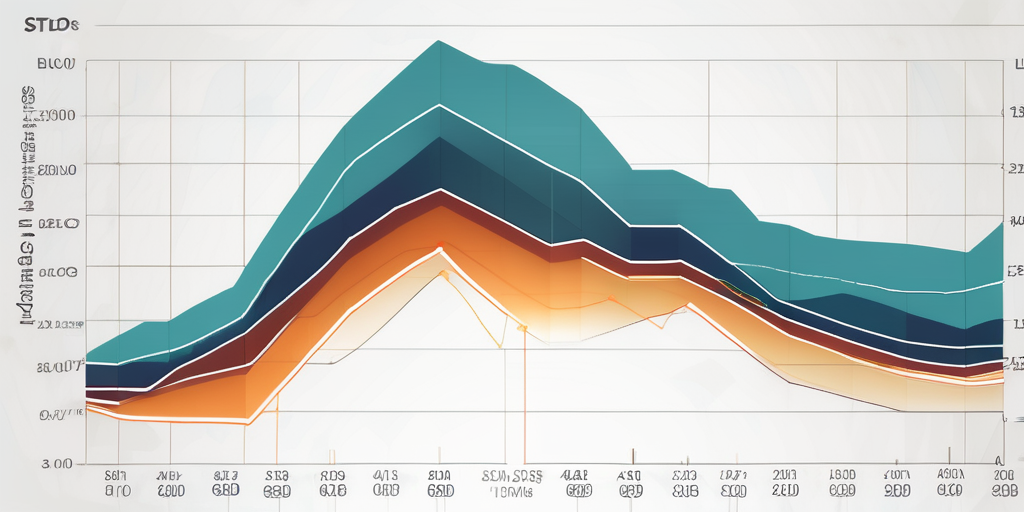 Dynamisches Diagramm mit Schwankungen der Gaspreise ueber Zeit neben industriellen Rohrleitungen, die den Einfluss auf Geschaeftsablaeufe hervorheben.