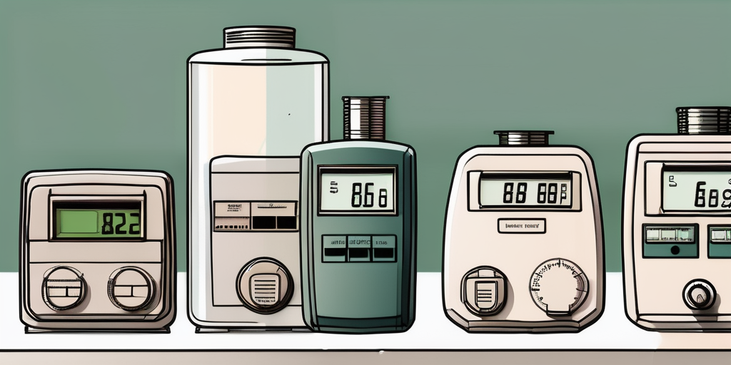 Gaszaehler und Stromrechnungen auf einem Tisch zur effektiven Preisvergleichsanalyse mit Rechner und Diagrammen.