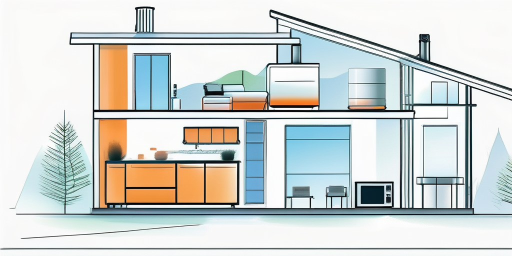Moderne Heizsysteme im Haus mit Solarpanelen und Waermepumpen, betont Energieeffizienz und Nachhaltigkeit.
