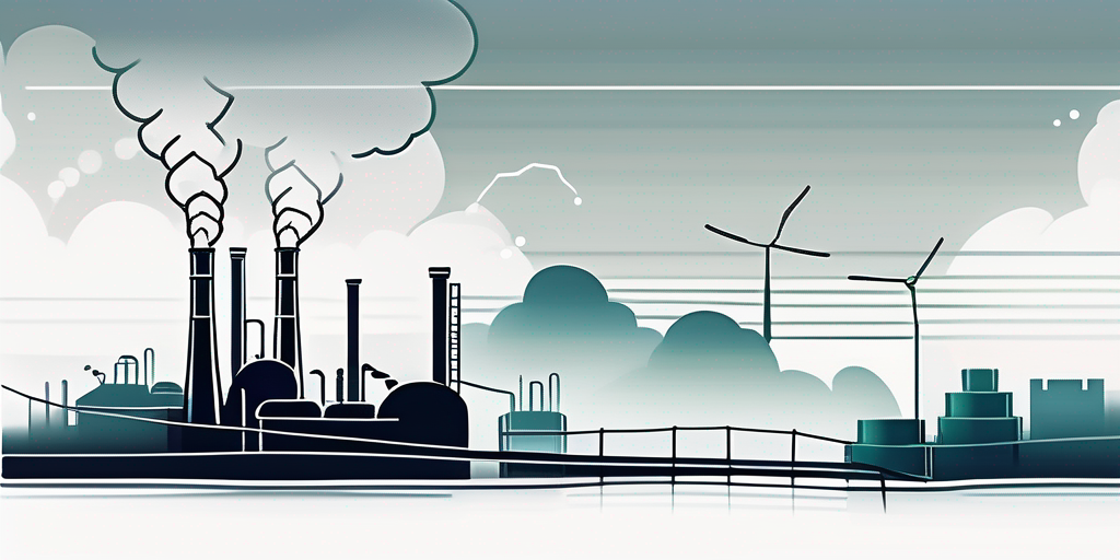 Staedtische Landschaft mit Rauch aus Fabriken, verdeutlicht Zusammenhang zwischen Benzinpreisen und Luftqualitaet.