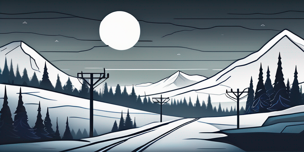 Winterlandschaft zeigt die Auswirkungen steigender Gaspreise auf arme Gemeinschaften durch kaeltende Umgebung und symbolisiert Kampf.