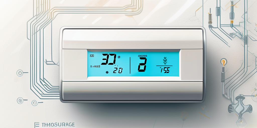 Nahaufnahme eines Thermostats vor einem Hintergrund mit Euro-Symbolen, betont Energiesparstrategien angesichts der Gasumlage. Nahaufnahme eines Thermostats vor einem Hintergrund mit Euro-Symbolen, betont Energiesparstrategien angesichts der Gasumlage.