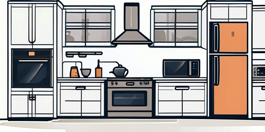 ALT-Tag: Energiesparende Haushaltsgeraete und moderne Smart-Home-Technologie zur Energieeinsparung in einer zeitgenoessischen Kueche und Wohnzimmer ALT-Tag: Energiesparende Haushaltsgeraete und moderne Smart-Home-Technologie zur Energieeinsparung in einer zeitgenoessischen Kueche und Wohnzimmer