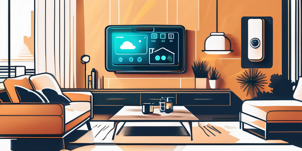 Hausenergiesparsysteme wie intelligente Thermostate und effiziente Heizsysteme in einem modernen Wohnzimmer zur Reduzierung des Gasverbrauchs durch fortschrittliche Technologie.