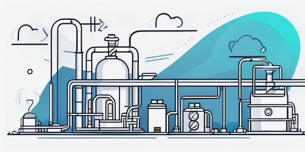 Energiebezogene Symbole wie Gasflamme, Pipeline und Vertrag in abstraktem Design, das den Wechsel des Gasanbieters symbolisiert.