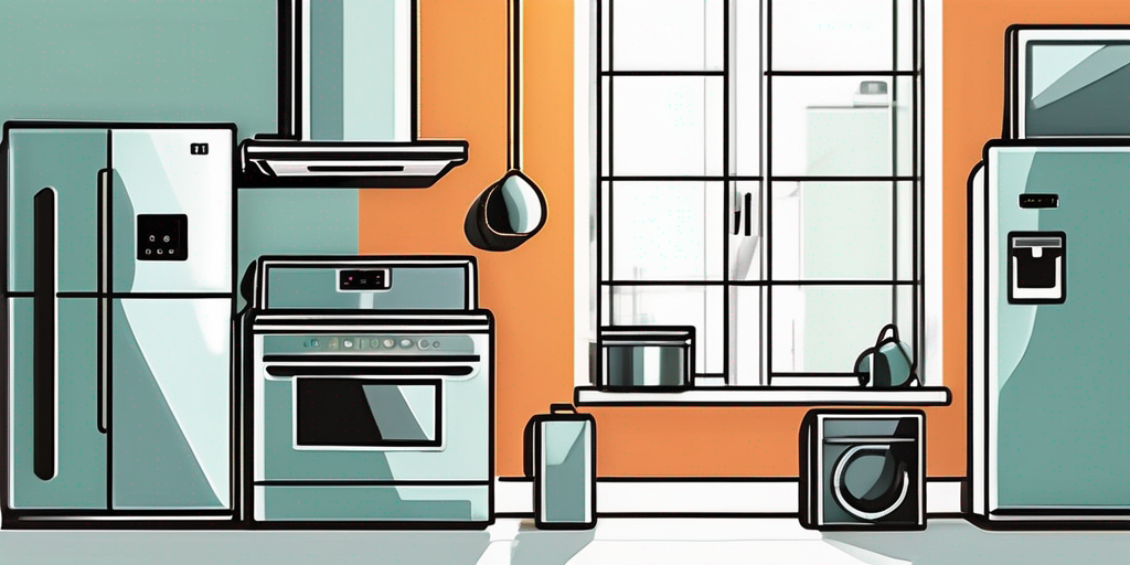 Moderne energieeffiziente Geraete und Werkzeuge in einem Haus, die intelligente Energieverbrauchskonzepte und effiziente Smart-Meter und Thermostate demonstrieren.