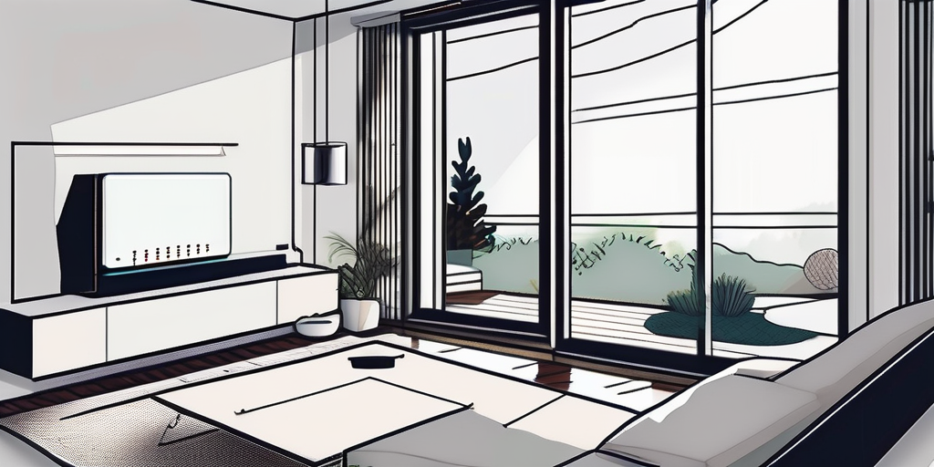 Modernes Thermostat auf niedriger Einstellung in einem gemuetlichen, effizient isolierten Wohnraum zur Energieeinsparung, Aussenansicht eines Hauses mit energieeffizienten Fenstern zur Reduzierung des Gasverbrauchs.