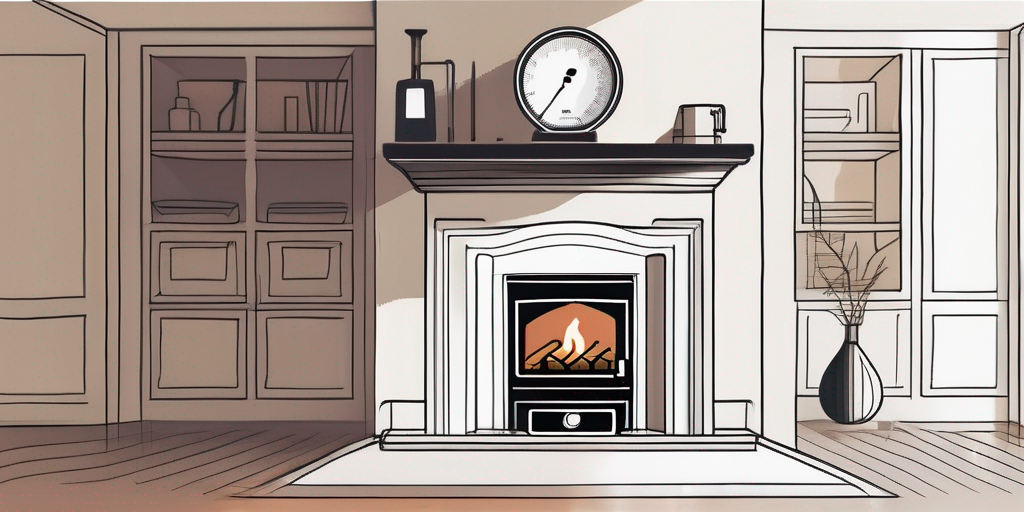 Hausliches Umfeld mit Kamin und Nahaufnahme eines Gaszaehlers zur Darstellung von Energiemanagement und der Bedeutung des Versorgungsverstaendnisses.