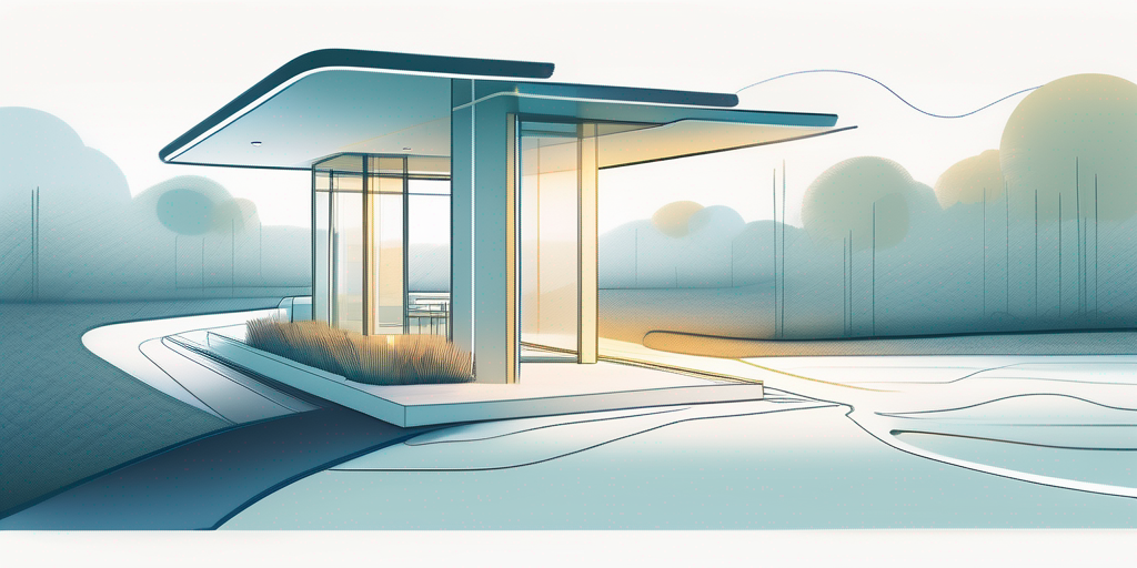 Bild zeigt einen klaren, einfachen Weg in einer ruhigen grafischen Umgebung, der den einfachen Wechsel des Gasanbieters symbolisiert, mit leichten und sanften Farbuebergaengen.