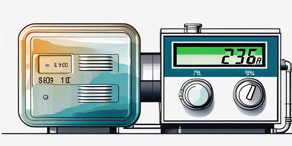 Nahaufnahme eines Gaszaehlers und verschiedener Energierechnungen, die finanzielle Aspekte der Gaspreisgestaltung im Rahmen einer Diskussion ueber eine Gaspreisbremse veranschaulichen.