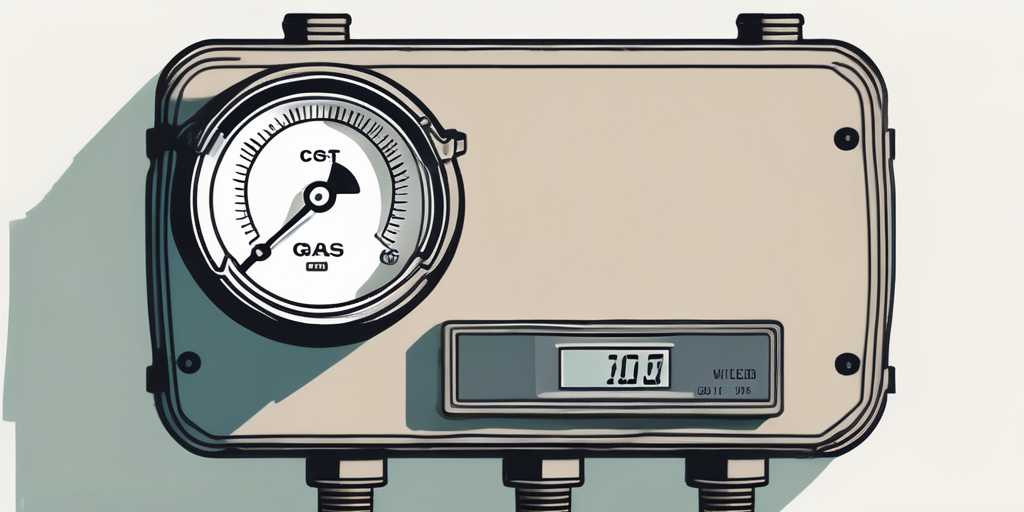 Traditioneller Gaszaehler fuer Versorgungsunternehmen vor neutralem Hintergrund, symbolisiert Energieverbrauch und Kosten. Traditioneller Gaszaehler fuer Versorgungsunternehmen vor neutralem Hintergrund, symbolisiert Energieverbrauch und Kosten.