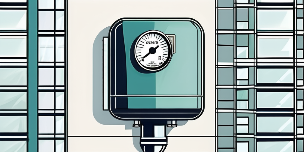 Nahaufnahme eines modernen Gaszaehlers in einer Wohnung neben einem sauber gefalteten Mietvertrag, symbolisiert die Auswirkungen von Gaspreisdeckeln auf Mieter.