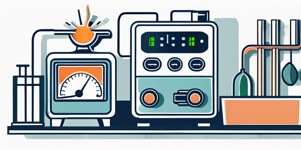 Haushaltsgegenstaende und ein Thermostat zur Darstellung der Optimierung von Gaszuschlaegen fuer besseres Haushaltsbudget-Management.