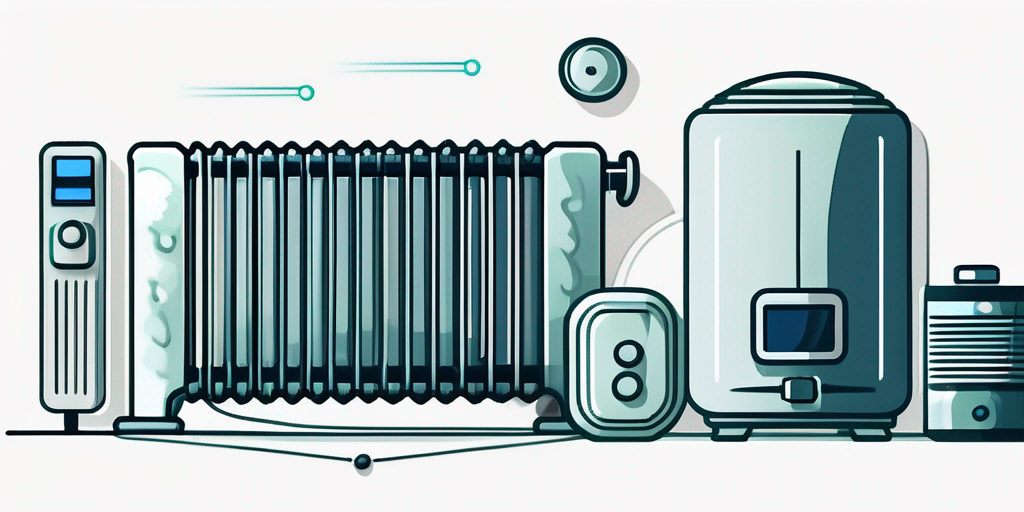 Heizkoerper und Thermostate mit Muenzen und Geldscheinen zur Darstellung der finanziellen Ersparnisse beim Wechsel des Gasanbieters