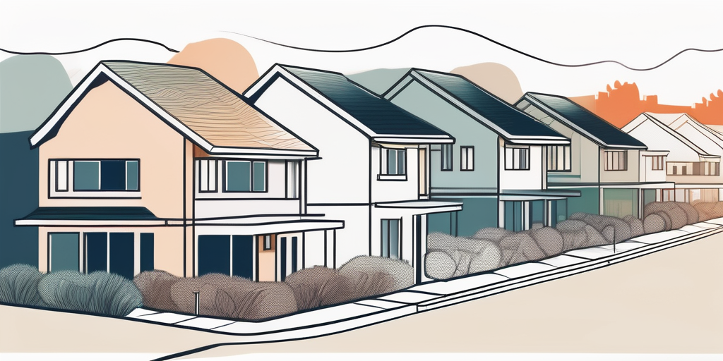 Ruhiges Wohngebiet mit modernen Haeusern und sichtbaren Heizsystemen als Symbol fuer Diskussionen ueber Gaspreisobergrenzen in Haushalten. Ruhiges Wohngebiet mit modernen Haeusern und sichtbaren Heizsystemen als Symbol fuer Diskussionen ueber Gaspreisobergrenzen in Haushalten.