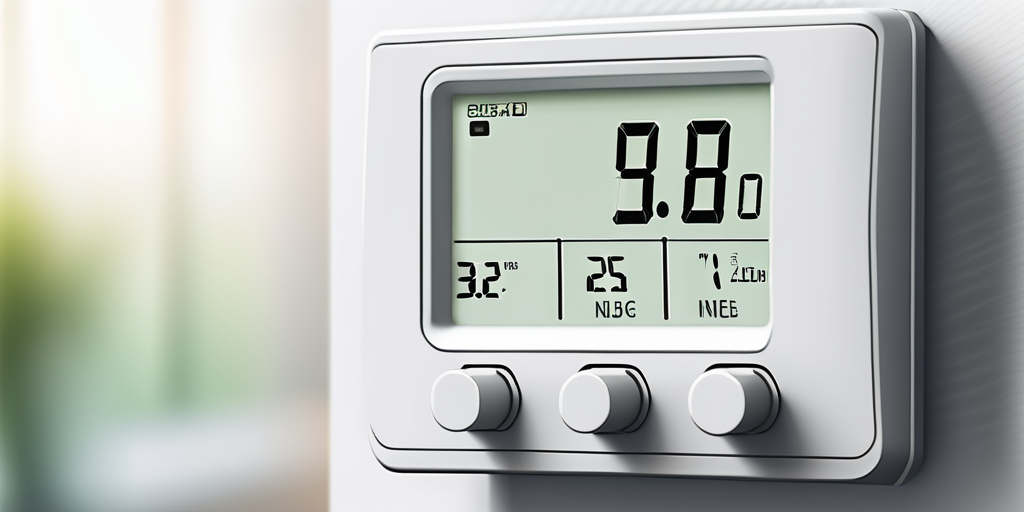 Nahaufnahme eines Thermostats zur Optimierung der Energieverwaltung und Kostensenkung im Haushalt mit unscharfem Hintergrund, fokussiert auf Gasverbrauchsregulierung zur finanziellen Einsparung.