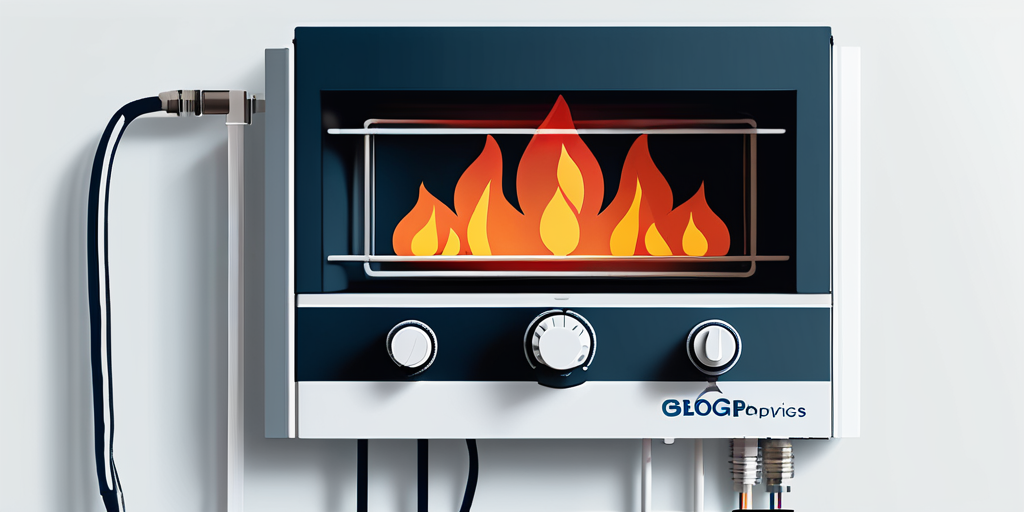 Thermostat vor Flammen als Symbol fuer Energieverbrauch und Gasanbieterwechsel mit Preisvergleichs-Broschueren und Infografiken