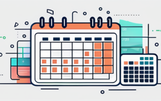 Kalender, Geldscheine und Steuerformulare auf einem Schreibtisch.