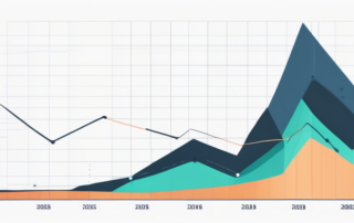 Grafik mit Gehaltszahlen neben Geschäftsleuten, die Hände schütteln.