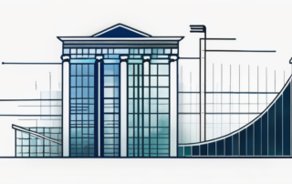 Hausmeister mit Werkzeugkasten, Geldscheine im Hintergrund, Diagramme auf Laptop.