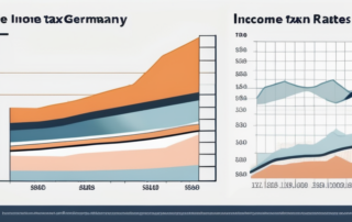 Diagramm der Lohnsteuersätze in Deutschland nach Einkommensstufen.