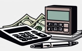 Finanzdokumente, Taschenrechner und 450 Euro auf einem Schreibtisch verteilt.