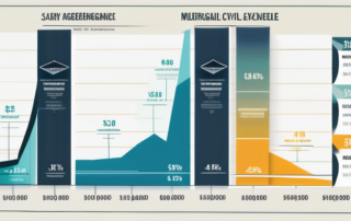 Grafik der Gehaltsentwicklung im Bauingenieurwesen über Jahre hinweg.
